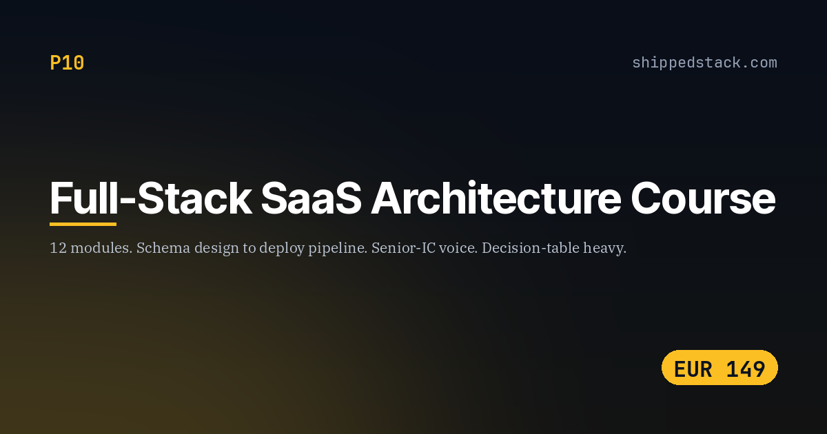 Full-Stack SaaS Architecture Course cover