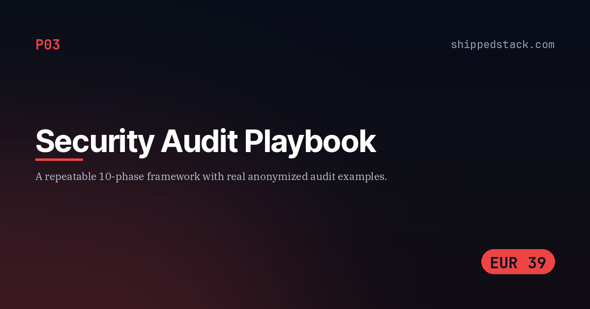 Security Audit Playbook for Web Apps cover
